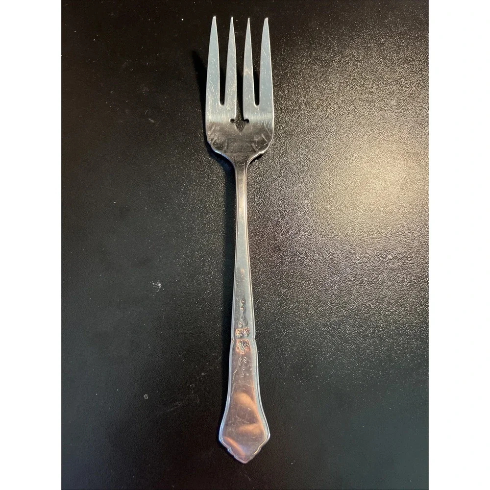 👌ONEIDA c1993- GAZEBO PATTERN STAINLESS‎ STEEL MEAT 🍠 SERVING FORK